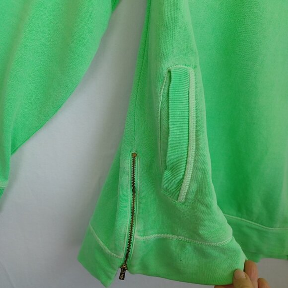 Lilly Pulitzer Luxletic Pullover Beach Comber Green Terry Sweatshirt Women Large - Picture 5 of 13